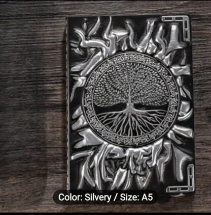Best Writing journal "Tree Of Life" 3D 3mbossed Summer Notebook Vikings Norse mythology folklore-A5 gifts for him - Image 2