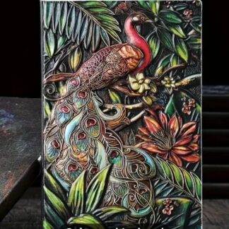 Best Writing Journal  3D Embossed PEACOCK Travel School Notebook Diart Full color 2 sided  A5