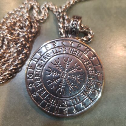 Thick Solid Silvery Medallion Tree Of Life- Serpent Large 1/4 inch  Best  Norse Celtic gifts Pendant - Image 6