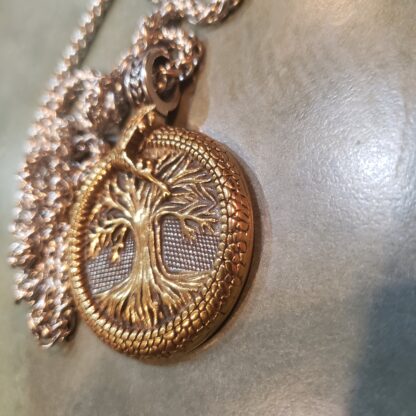 Thick Solid Silvery Medallion Tree Of Life- Serpent Large 1/4 inch  Best  Norse Celtic gifts Pendant - Image 8