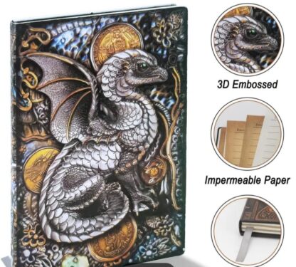 Best BABY DRAGON  Norse Mythology Travel Journal Writing Notebook -3D illustrated Medieval Style Writing Diary  GOT gift - Image 6