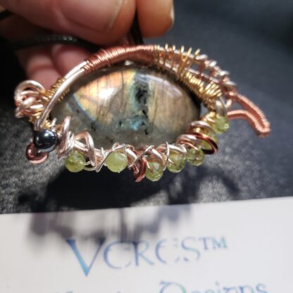 VERES™ Celtic Designs- Unique Dragon Eye-Labradorite Crystal Designer Handmade  Pendant  Silver Dragon  semi precious gemstone recommended - Image 6