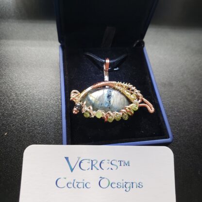 VERES™ Celtic Designs- Unique Dragon Eye-Labradorite Crystal Designer Handmade  Pendant  Silver Dragon  semi precious gemstone recommended - Image 7