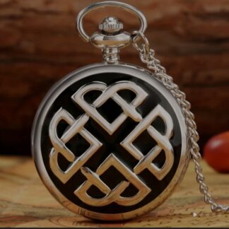 Celtic Pocket-watch Detailed Embossed Enamel Celtic Knotwork