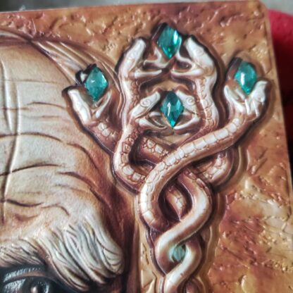 Best Writing Journal Book WIZARD Mage 3D  w JEWELED STAFF+ Horse travel manifesting  blank Diary Workbook Notebook school - Image 2