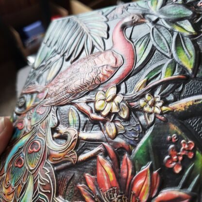 Best Writing Journal  3D Embossed PEACOCK Travel School Notebook Diart Full color 2 sided  A5 - Image 2