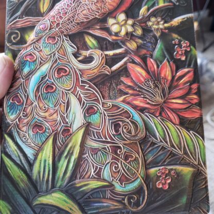 Best Writing Journal  3D Embossed PEACOCK Travel School Notebook Diart Full color 2 sided  A5 - Image 8