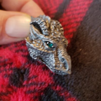 Best Silvery DRAGON Head Metal Pendant w 22 inch silver  chain. gorgeous nice viking gift - Image 3