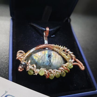 VERES™ Celtic Designs- Unique Dragon Eye-Labradorite Crystal Designer Handmade  Pendant  Silver Dragon  semi precious gemstone recommended - Image 3