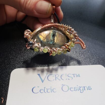 VERES™ Celtic Designs- Unique Dragon Eye-Labradorite Crystal Designer Handmade  Pendant  Silver Dragon  semi precious gemstone recommended - Image 2