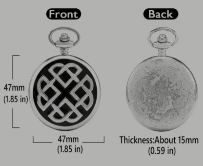 Celtic Pocket-watch Detailed Embossed Enamel Celtic Knotwork - Image 8
