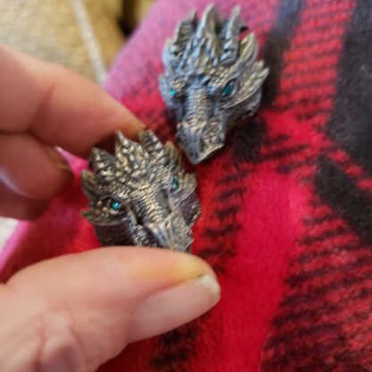 Best Silvery DRAGON Head Metal Pendant w 22 inch silver  chain. gorgeous nice viking gift - Image 4
