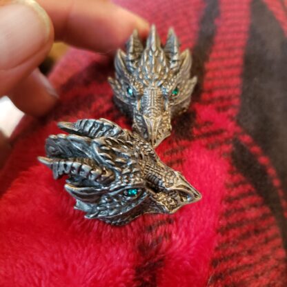 Best Silvery DRAGON Head Metal Pendant w 22 inch silver  chain. gorgeous nice viking gift - Image 5