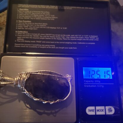 Purple Labradorite Pendant Designer VERES™ 89ct AAA Exceptional UNtreated w 24inch 2mm-Solid .925 Sterling Silver Wheat Chain - Image 3