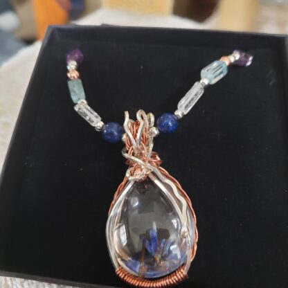 AAAA+ Salt Purified & Full Moon Charged Rutilated Quartz in Copper Pendant + 8 Semi Precious Gemstone - Image 7