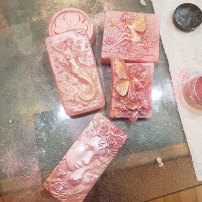 Red ROSE Oil Soap Choose Design- Cocoa Butter & Olive Oil - Holistic Organic Handmade Infused Spa Gifts - Image 5