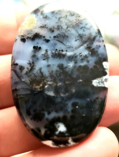 VERES™ 68ct Black Forest DENDRITE  Pendant-Natural Painting"Whistler BC" River Black Forest  Dendrite w Solid Sterling Silver Chain - Image 4