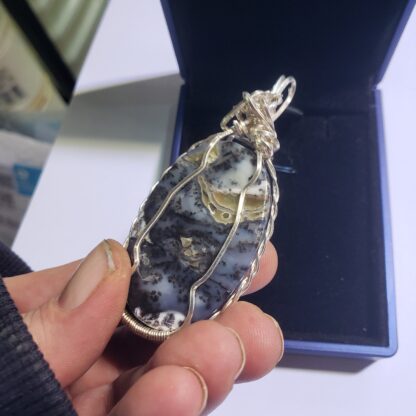 VERES™ 68ct Black Forest DENDRITE  Pendant-Natural Painting"Whistler BC" River Black Forest  Dendrite w Solid Sterling Silver Chain - Image 5