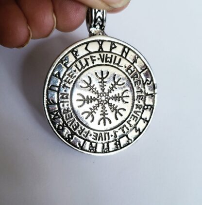 Thick Solid Silvery Medallion Tree Of Life- Serpent Large 1/4 inch  Best  Norse Celtic gifts Pendant - Image 2