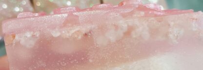 Anti Aging Himalayan ROSE  Essential OIL Salt Soap w Loofah EXFOLIATING-1 Side Himalayan Pink Salt-1 Side Loofah- Holistic Skincare - Image 5