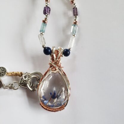 AAAA+ Salt Purified & Full Moon Charged Rutilated Quartz in Copper Pendant + 8 Semi Precious Gemstone - Image 4