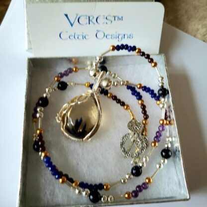 VERES™CLEAR RUTILE Quartz Necklace Smoky Gemstone Celtic Designs Handcrafted 925 Silver Pendant + Semi Precious Beads Elven jewelry - Image 10