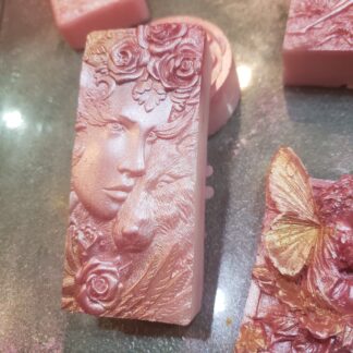 Red ROSE Oil Soap Choose Design- Cocoa Butter & Olive Oil - Holistic Organic Handmade Infused Spa Gifts