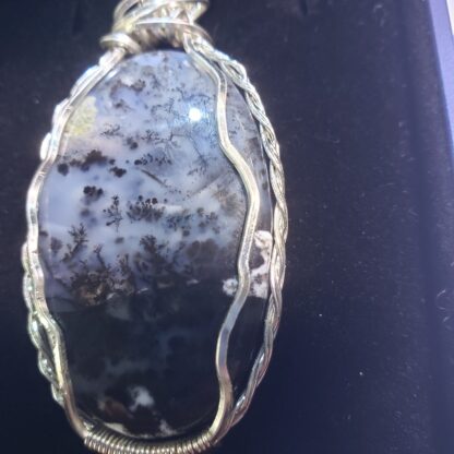 VERES™ 68ct Black Forest DENDRITE  Pendant-Natural Painting"Whistler BC" River Black Forest  Dendrite w Solid Sterling Silver Chain - Image 8