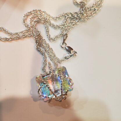 VERES™ 31ct Emerald Cut Clear Light Mystic Topaz Necklace Pendant+ Solid 925 Sterling Silver ROPE Chain mothers day - Image 2