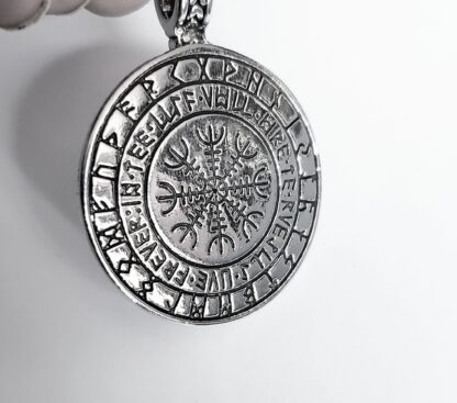 Thick Solid Silvery Medallion Tree Of Life- Serpent Large 1/4 inch  Best  Norse Celtic gifts Pendant - Image 9