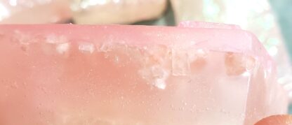 Anti Aging Himalayan ROSE  Essential OIL Salt Soap w Loofah EXFOLIATING-1 Side Himalayan Pink Salt-1 Side Loofah- Holistic Skincare - Image 6