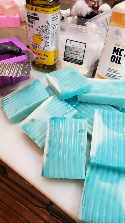 Cocoa Butter Soap  Blueberry scented with Olive Oil Infused Handmade Soap Professional Skincare Detergent Free Spa Day Soaps for dad mens - Image 6
