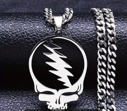 Skull Necklace "Steal Your Face" Stainless Steel Pendant  w chain + Dead Stickers(50) + Window Decals - Image 3