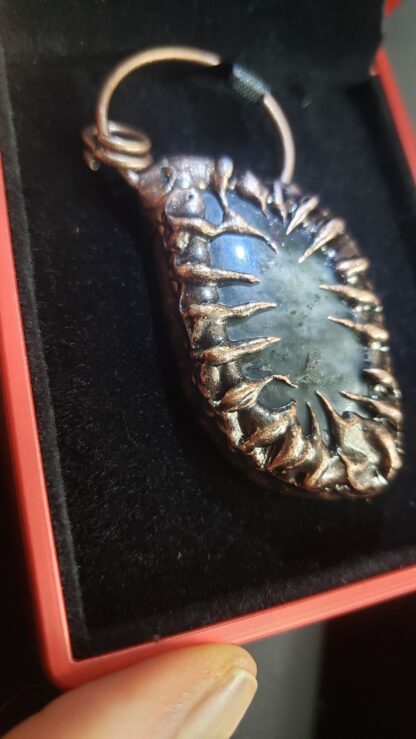 125ct RARE-Large DEEP Purple & Blue FIRE UNtreated Labradorite -Artisan Designer  Solid Copper Handmade Gemstone Pendant -Reversible! - Image 7