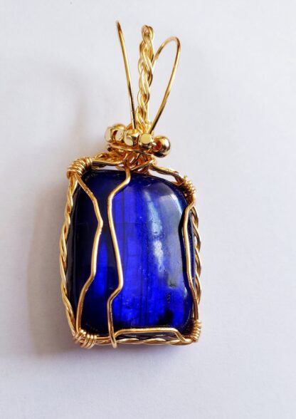 VERES™ 50ct PURPLE Flash Labradorite DYED-Treated Gold Handmade Designer Pendant - Image 9