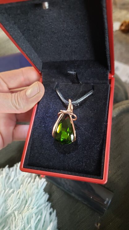 25x18mm "Elven Emerald" Sparkling and Stunning Green Handmade Copper Designer Viking European Crystal Pendant - Image 10