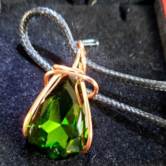 25x18mm "Elven Emerald" Sparkling and Stunning Green Handmade Copper Designer Viking European Crystal Pendant