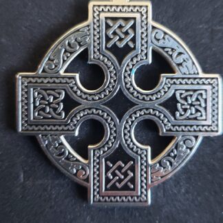 Dads New Embossed enamel  Celtic Cross SILVER  Medallion Pendant Steel - Comes w 22 inch matching Rope Chain Norse Mythology STAINLESS steel