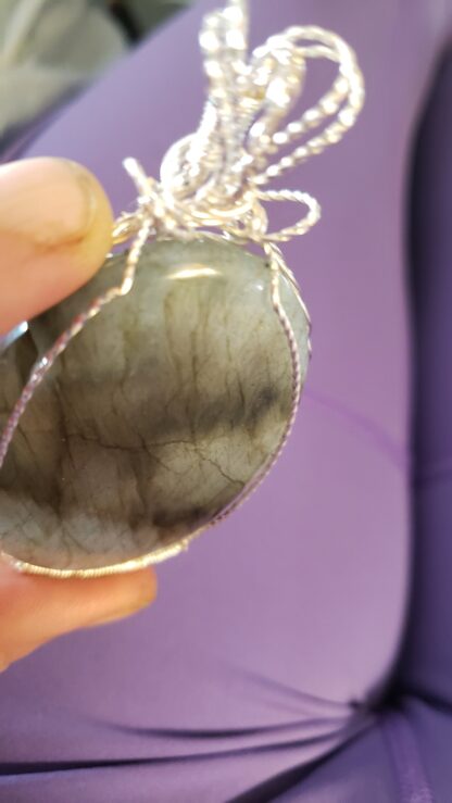 VERES™ 125ct AAA Huge Purple-Pink Finland mined Labradorite Silver Gemstone Pendant UNtreated +Add Solid 24in 925 Sterling Silver - Image 9
