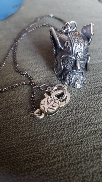Viking BELL - Pendant Finely Detailed Handmade w Large Viking Pendant Necklace w 24in gun metal chain Viking gifts for dad - Image 5