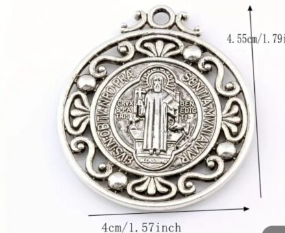 Best Religious Protection Silver EXORCISM St Benedict Double Sided 1.75inch Antique Silver Pendant- - Image 3