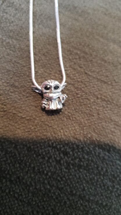 BABY YODA 925 Silver Necklace-Mandalorian  Customize w 22inch chain (9 Designs )-925 Silver chain star war oandora charm - Image 3