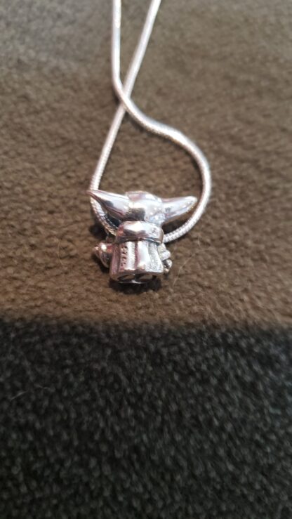 BABY YODA 925 Silver Necklace-Mandalorian  Customize w 22inch chain (9 Designs )-925 Silver chain star war oandora charm - Image 2