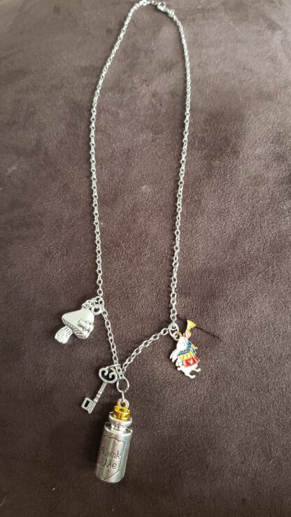 Handmade Alice Wonderland Charm Pendants with Enamel Charms - Image 6