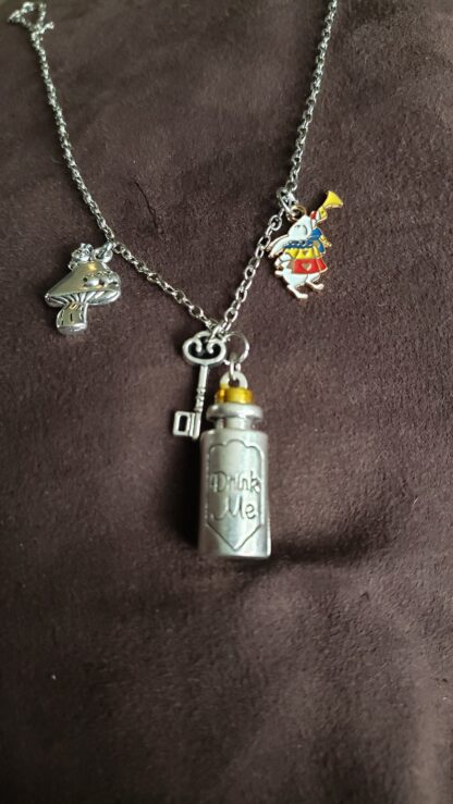 Handmade Alice Wonderland Charm Pendants with Enamel Charms - Image 7