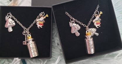 Handmade Alice Wonderland Charm Pendants with Enamel Charms