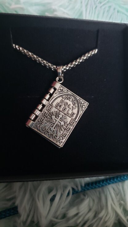 Vintage Silver Lords Prayer Pendant - Image 4