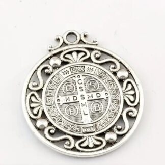 Best Religious Protection Silver EXORCISM St Benedict Double Sided 1.75inch Antique Silver Pendant-