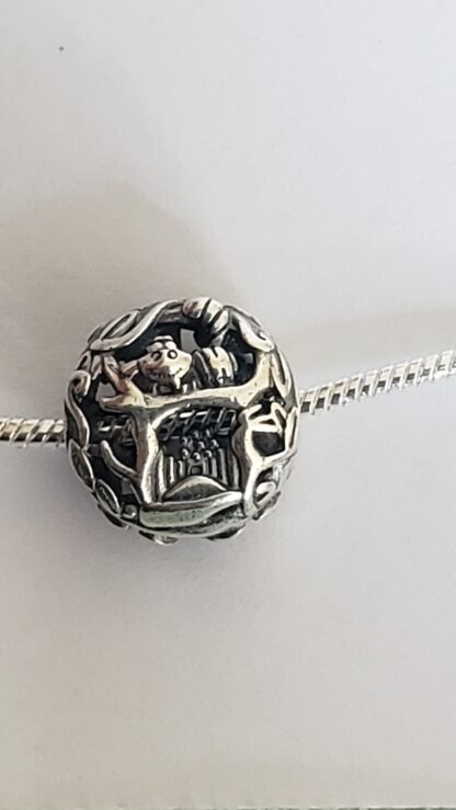 Spinner 2 Sided Hookah Caterpillar Alice + Cheshire Cat .925 SOLID Sterling Silver Charm Necklace 22 inch Chain Silver jewelry birthday - Image 2