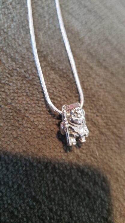 EWOK pendant 925 Sterling Silver Necklace- Minimalist 22 inch Choose 9 Chain designs 925 silver Or Real GEMSTONE chain Birthday pandora